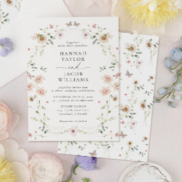 Elegant Wildflower Floral Wedding Kaart
