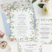 Elegant Wildflower Floral Wedding Kaart
