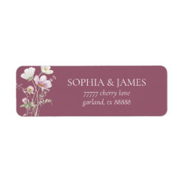 Elegant Wildflower Floral Wedding Return Address Etiket