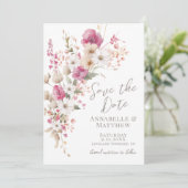 Elegant Wildflower Floral Wedding Save The Date (Staand voorkant)
