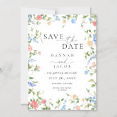 Elegant Wildflower Floral Wedding Save the Date Magnetische Uitnodiging (Voorkant)
