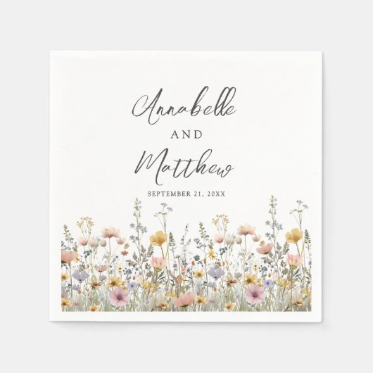 Elegant Wildflower Floral Wedding Servet (Voorkant)
