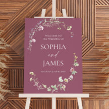 Elegant Wildflower Floral Wedding Welcome Sign