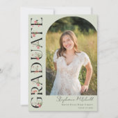 Elegant Wildflower Foto Afstuderen Aankondiging (Voorkant)