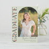 Elegant Wildflower Foto Afstuderen Aankondiging (Staand voorkant)