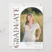 Elegant Wildflower Foto Afstuderen Aankondiging (Voorkant)