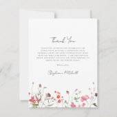 Elegant Wildflower Foto Afstuderen Bedankkaart (Achterkant)