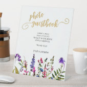 Elegant Wildflower Foto-guestbook Reclamebord Met Voetstuk (Insitu)