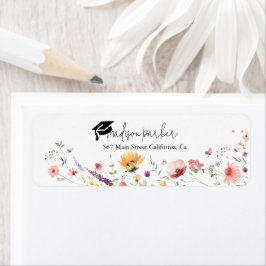 Elegant Wildflower Garden Afstuderen Retouradres Etiket