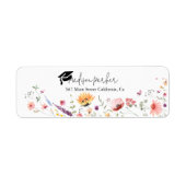 Elegant Wildflower Garden Afstuderen Retouradres Etiket (Voorkant)