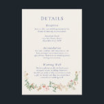 Elegant Wildflower Garden Floral Enclosure Card Informatiekaartje<br><div class="desc">Designed to coordinate with our Wildflower collection,  this customizable matching wedding invitation card features spring wildflowers with classic text. For more advanced customisation of this design,  e.g. changing layout,  font or text size please click the "CUSTOMIZE" button above. Please contact me for any questions!</div>