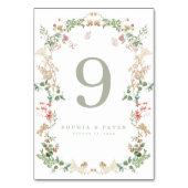 Elegant Wildflower Garden Floral Table Number Kaart (Achterkant)