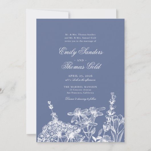 Elegant Wildflower Garden Script Weddenschap Kaart (Voorkant)