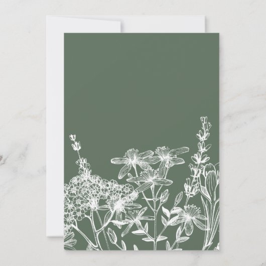 Elegant Wildflower Garden Script Wedding Invitatio Kaart (Achterkant)