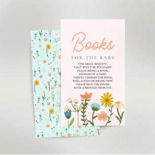 Elegant Wildflower Girls Boeken voor Baby Informatiekaartje