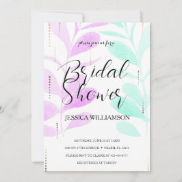 Elegant Wildflower gouden Bridal Shower Invitation Kaart
