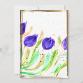 Elegant Wildflower gouden Bridal Shower Invitation Kaart (Achterkant)