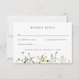 Elegant Wildflower Greenery Wedding RSVP Reactie Kaart
