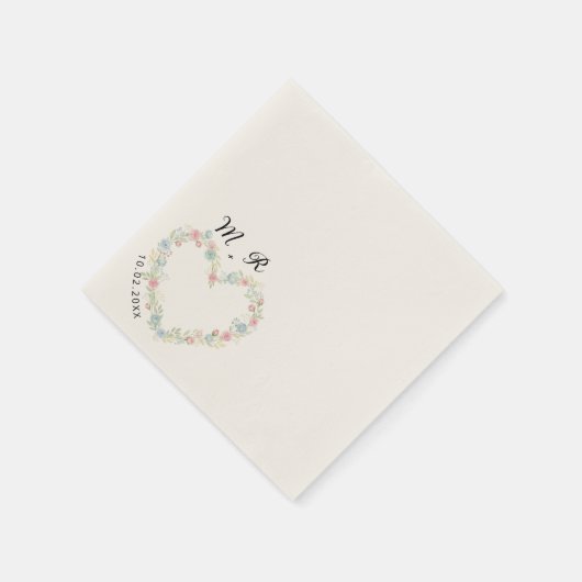 Elegant Wildflower heart Wedding  Servet (Hoek)