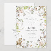 Elegant Wildflower in één huwelijk Kaart (Voorkant / Achterkant)