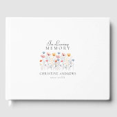 Elegant, Wildflower "In Loving Memory" Funeral Gastenboek (Voorkant)
