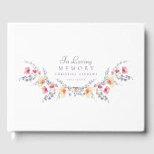 Elegant, Wildflower "In Loving Memory" Funeral Gastenboek (Voorkant)