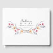 Elegant, Wildflower "In Loving Memory" Funeral Gastenboek (Voorkant)