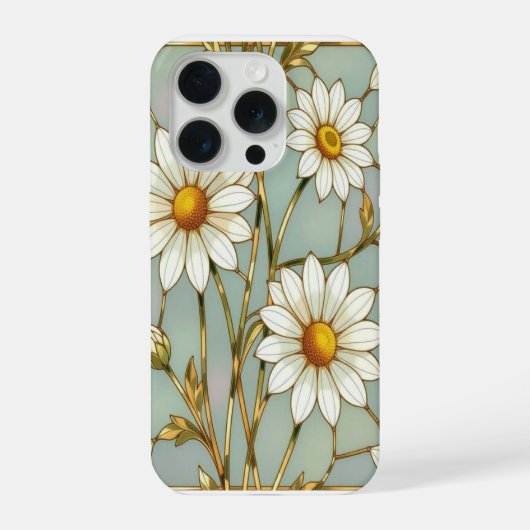 Elegant Wildflower iPhone Cover with Stained Glass iPhone Hoesje (Achterkant)