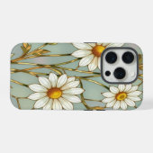 Elegant Wildflower iPhone daisy with Stained Glass iPhone Hoesje (Achterkant horizontaal)