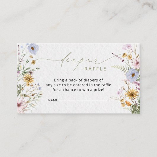 Elegant Wildflower Kaart Raffle Enclosure (Voorkant)