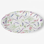 Elegant Wildflower Lavendel Vrijgezellenfeest Papieren Bordje (Gekanteld)