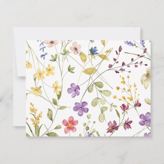 Elegant Wildflower Lijst Border Notitiekaartje (Achterkant)