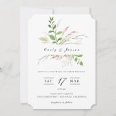 Elegant Wildflower Lijst bruiloft uitnodiging (Voorkant)