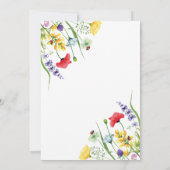 Elegant Wildflower Lijst Calligrafie Weddenschap Kaart (Achterkant)