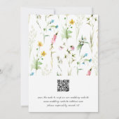 Elegant Wildflower Lijst Calligrafie Weddenschap Kaart (Achterkant)