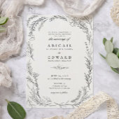 Elegant Wildflower Lijst Illustratie Wedding Kaart