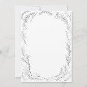 Elegant Wildflower Lijst Illustratie Wedding Kaart (Achterkant)