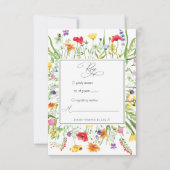 Elegant Wildflower Lijst Wedding Response Kaart (Voorkant)