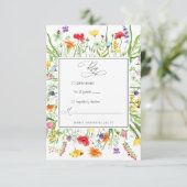 Elegant Wildflower Lijst Wedding Response Kaart (Staand voorkant)