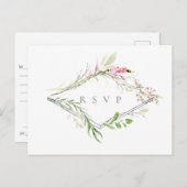 Elegant Wildflower Lijst Wedding RSVP Song Request Uitnodiging Briefkaart (Voorkant / Achterkant)