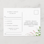 Elegant Wildflower Lijst Wedding RSVP Song Request Uitnodiging Briefkaart (Achterkant)