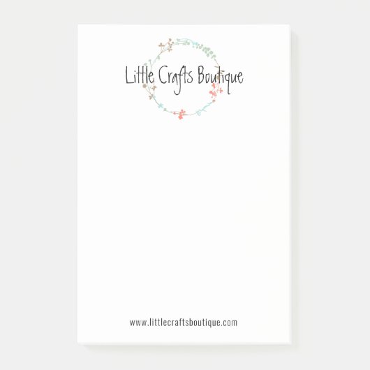 Elegant Wildflower Line Art Wreater Post-it® Notes (Voorkant)