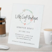 Elegant Wildflower Line Art Wreater Reclamebord Met Voetstuk (Insitu)