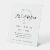 Elegant Wildflower Line Art Wreater Reclamebord Met Voetstuk (Voorkant)