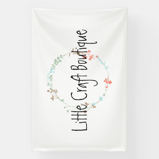 Elegant Wildflower Line Art Wreater Spandoek (Verticaal)