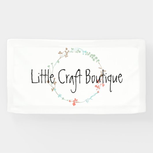 Elegant Wildflower Line Art Wreater Spandoek (Horizontaal)