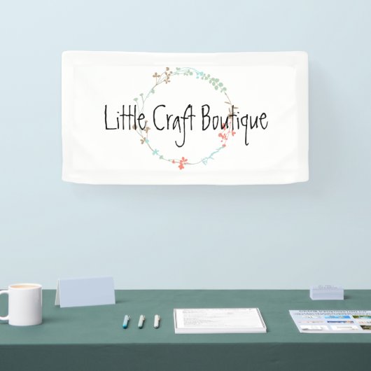 Elegant Wildflower Line Art Wreater Spandoek (Beurs)