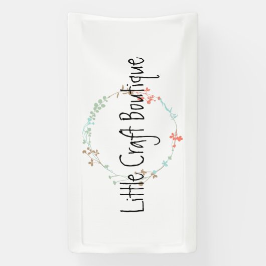 Elegant Wildflower Line Art Wreater Spandoek (Verticaal)