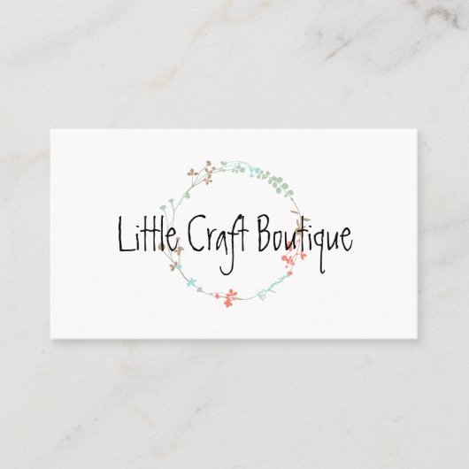 Elegant Wildflower Line Art Wreater Visitekaartje (Voorkant)