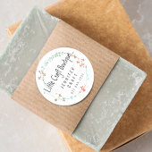 Elegant Wildflower Line Art Wreath Ronde Sticker